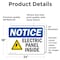 Signmission Electric Panel Inside Sign With Symbol, 24 in W x Rectangle, Vinyl Decal OS-2PACK-NS-D-1824-L-11634 - alternate 4